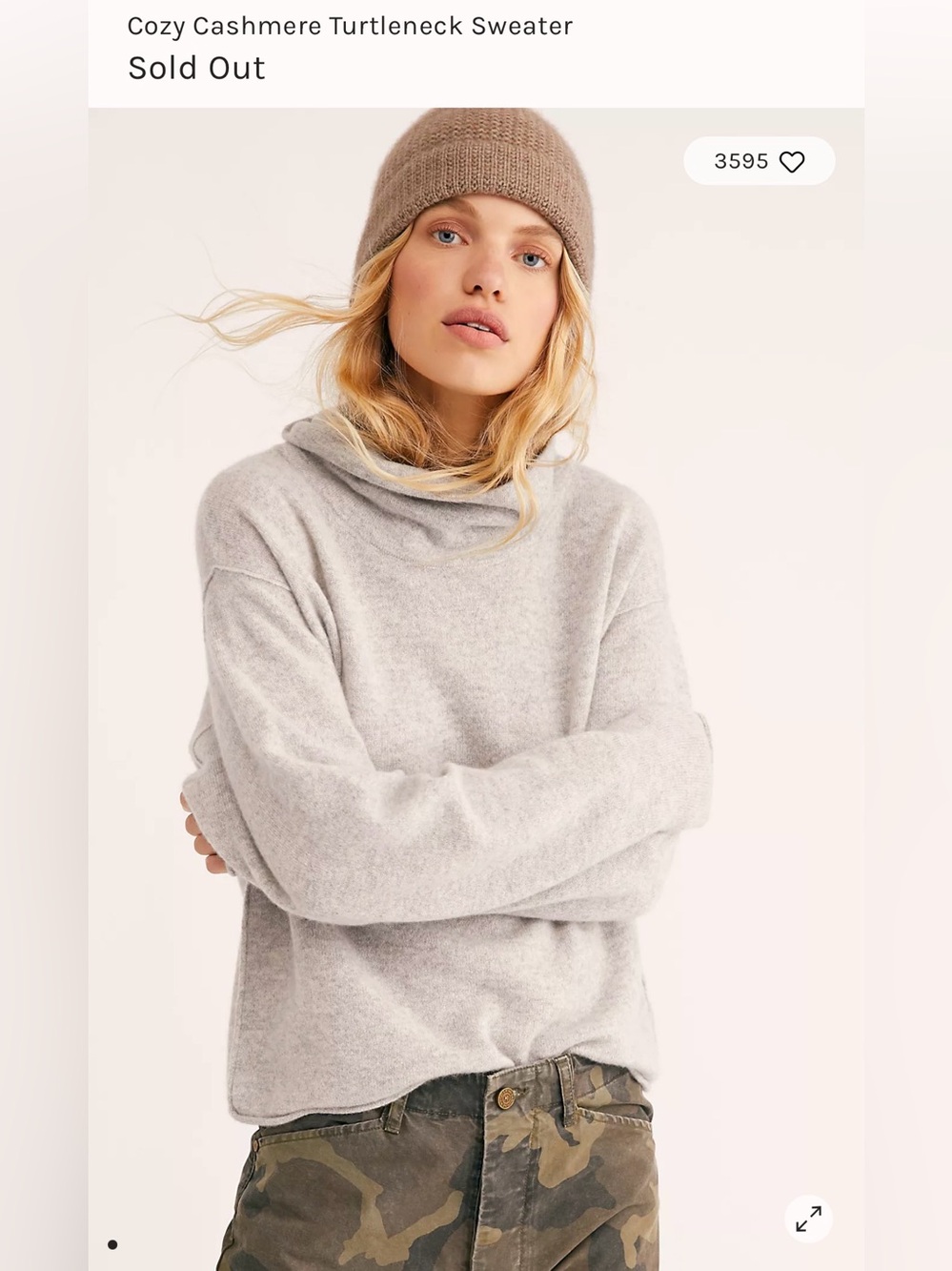 FREE PEOPLE cozy cashmere turtleneck sweater